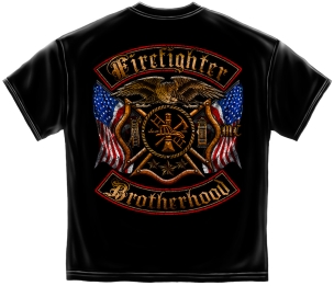 Firefighter Double Flag T Shirt