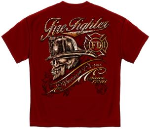 Skull Firefighter T Shirt