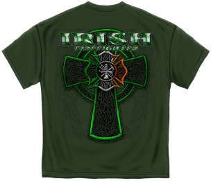 Irish Firefighter Green Foil T Shirt