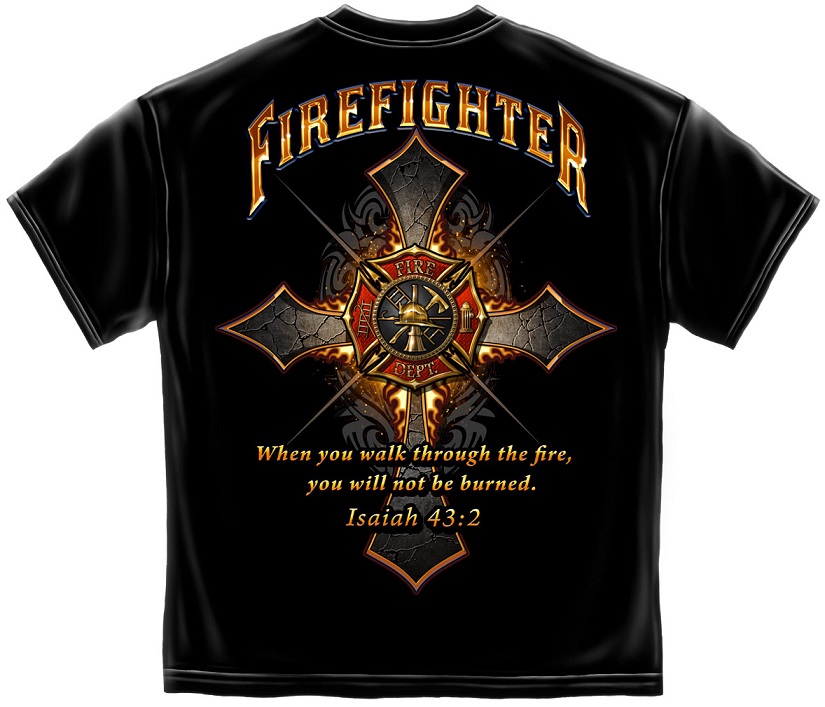 Firefighter Isaiah 43:2 Tee Shirt