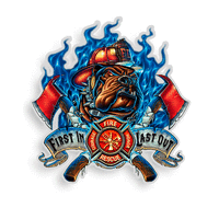 First in Last Out Firefighter Decal