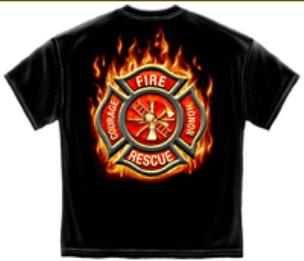 Flaming Maltese Firefighter T Shirt